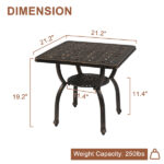 Cast Aluminum Outdoor Side Table, Anti-Rust Outdoor Square End Table, Patio Coffee Bistro Table for Indoor Garden Porch Balcony, Antique Bronze - Image 8