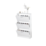 Shoe Cabinet for Entryway, White Narrow Shoe Storage Cabinet Flip Down Shoe Rack Wood 3 Tier Shoe Organizer for Home and Apartment - Image 7