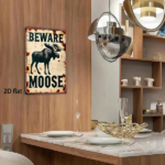 CIFbuy Vintage Moose Warning Metal Sign, Rustic Farmhouse Iron" Wall Art, 8x12 Inch Distressed Metal Plaque With Bold Black Text, Plaque With Bold Black Text, 2D Fla FarmikTok, FarmikTok, t Self-pickup Logiopics - Image 2
