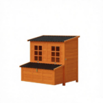 39" Wooden Chicken House, Chicken Coop with Nesting Box, Pull-Out Tray, Waterproof Roof for 2-4 Chickens Rabbits - Image 2