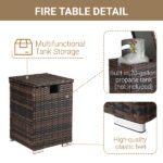 Replace 95812680 40*40*57cm Iron Frame Gas Bottle Storage Rattan Side Table Brown Gradient - Image 12