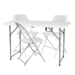4ft Foldable Lift Patio Plastic Table White SAME AS 21616655 - Image 11