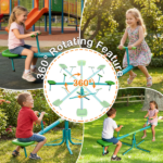 Seesaw,Swiveling 360 Degrees Toddlers Sit and Spin Teeter Totter, Kids Outdoor Play Equipment for Backyard Playground - Image 6