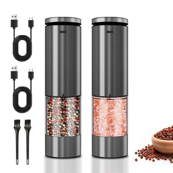 2PCS of electric salt and pepper grinders - battery-powered, adjustable for grinding fineness, suitable for home kitchens, made of durable plastic (not available on Walmart platform)