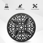 Phoenix Cast Aluminum Round Table, Patio End Table Side Table, Cast Aluminum Cocktail Table, Outdoor Bar Table, Black - Image 7