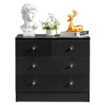 [] Modern Simple 4-Drawer Dresser Black - Image 3