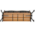 49" Garden Bench Outdoor Patio Park Chair Furniture Hardwood Slats Cast Iron Frame - Image 6