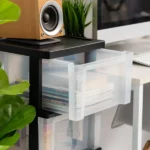 4-Drawer Narrow Plastic Storage Drawer Cart, Black, Set of 2 - Image 5