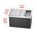 Drop-In Ice Chest, Stainless Steel Ice Storage Box with Sliding Lid and Drain Hose, Ice Bin for Chilled Wine, Beer, Beverage (22 x 17 x 12 Inches) - Image 5
