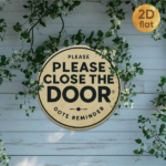 CIFbuy 1pc Metal Iron Sign 7.87x7.87 Inch Please Close the Door, "the Door, 2D" Printed, Decor with Bold Black Text & Yellow Background TikTok, TikTok, temuemu Self-pickup Logiics - Image 3