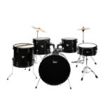 [Do Not Sell on Amazon] Full Size Adult Drum Set 5-Piece Black with Bass Drum, two Tom Drum, Snare Drum, Floor Tom, 16" Ride Cymbal, 14" Hi-hat Cymbals, Stool, Drum Pedal, Sticks