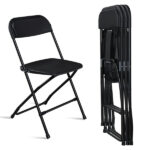 Replace 8542051 4pcs Injection Molding Classic Garden Plastic Folding Chair Black - Image 16