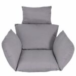 Egg Chair Cushion Hanging Basket Seat Cushion,Thicken Soft Egg Swing Chair Pad,Hanging Egg Chair Cushion with Headrest