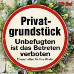 CIFbuy 1pc 8x8 Inch Round French Aluminum Sign, Vintage Private Property No Trespassing Warning Plaque, 2D Flat Decorative Metal Sign F TikTok, TikTok, Self-pickup Logiopics - Image 6