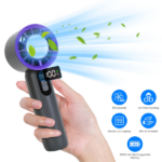 100 Speed Handheld Cooling Fan with Superconducting Ice Pack, 3000mAh Rechargeable Portable Mini Air Cooler with LCD Display for Summer Outdoor Travel - Image 2