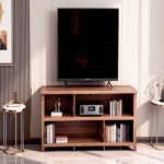 Dark Brown Particle Board TV Stand, 70.07"×15.75"×24.4" Double Layer Entertainment Center with Open Storage Shelves, Modern TV Console for Living Room & Bedroom - Image 11