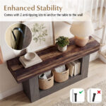 63" Long Narrow Entryway Table with Anti-Tip Safety, Farmhouse Sofa Console Table with 2-Tier Storage for Living Room Hallway Foyer - Image 7