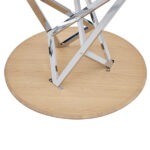 37Inch Round Dining Table, Small Round Kitchen Table With Silver Metal Legs, Suitable For 2 To 4 People, Modern Dining Room Table, Burlywood. - Image 12