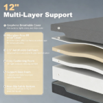 12 Inch Memory Foam Mattress – Pressure Relief Graphene Gel Cooling Copper Bed in a Box Only mattress - Image 4