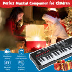 Black 37 Keys Kids Electronic Keyboard with Microphone, 8 Tones & 8 Rhythms Piano Toy for Ages 3+ - Image 11