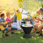Black Outdoor Imitation Rattan Ice Cooler Side Table 8Gal 2-Height Adjustable with Drain Plug - Image 10