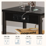 15.7" Small Side Table with Charging Station, End Table with Outlets & USB Ports, 3-Tier Adjustable Storage Nightstand for Living Room, Bedroom, Small Spaces, Black (Shipment from Walmart) - Image 5