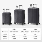 PP Trolley Case 20in 24in 28in 3PCS Suitcase Set Dark Gray - Image 19