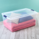 (2 pack)105 Quart Extra-Large Latching Storage Bin, Clear Plastic Storage Container with Latch Lid, Blue (Shipment from Walmart) - Image 6