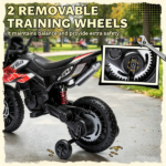Red Kids Motorcycle Toy with Training Wheels Spring Suspension LED Light USB Music Feature for Children - Image 5