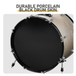 Full Size Adult Drum Set 5-Piece Silver with Bass Drum, two Tom Drum, Snare Drum, Floor Tom, 16" Ride Cymbal, 14" Hi-hat Cymbals, Stool, Drum Pedal, Sticks - Image 5