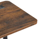 Vintage Brown P2 15MM Particle Board with Melamine Coating Adjustable Computer Desk with 3 USB + 2 AC Outlets - Image 4
