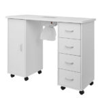 Same code 64112382 MDF Single Door 4 Drawers With Fan White Nail Table - Image 3