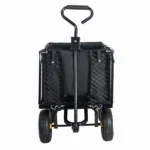 3-in-1 Oversized Steel Garden Cart , 880lbs Pullable Mesh Metal Garden Cart, All-Terrain Utility Cart with Removable Liner & Side Panels & Mesh Tray for Outdoor Lawn, Patio and Landscaping, Black - Image 6