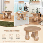 24" Round Mahogany Accent Table - Solid Wood, 110lbs Capacity, Indoor/Outdoor Use, Natural - Image 6