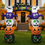 Replace 5233203 8.2 FT Cute Halloween Inflatables Pumpkin Archway Outdoor Decoration, Giant Blow up Yard Arch Decorations with Built-in LED Lights for Holiday Party Front Yard Lawn Garden Decor