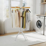 Foldable Bamboo Clothes Drying Rack with 40 Hanger Slots, Space Saving Laundry Drying Stand for Indoor Use - Image 7