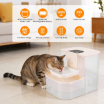 Smart Automatic Pet Water Dispenser, Automatic Pet Water Dispenser with Dual Tank,Dual Tank Filtration 4.5L Cordless Water Fountain with Remote Control for Pets - Image 2