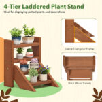 Compact Easy-Assemble Wooden Plant Stand, Succulent Seedling Pot Rack for Window Balcony Desktop - Image 7