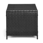 [Replace old code: 87829965] Outdoor PE Wicker Side Table with Storage, Patio Rattan End Table Square Container for Furniture Covers, Toys and Gardening Tools, Black - Image 6
