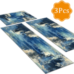 Washable kitchen floor mat set (3 pieces), non-slip long strip floor mat set, kitchen long strip floor mat, hallway/laundry room decorative carpet. - Image 2