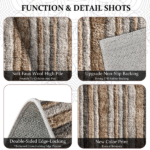 Three-piece kitchen rug set, non-slip and washable, abstract pattern kitchen hallway rug, soft and comfortable, suitable for sinks, floors, entrances, hallways and bathrooms. - Image 8