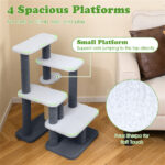 2-in-1 Cat Stairs & Tree with Sisal Scratching Post, 4 Levels Pet Steps for Elderly Cats & Short-Legged Dogs - Image 9