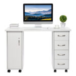 Manicure Nail Table with Drawer White - Image 4