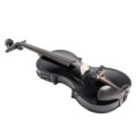 [Do Not Sell on Amazon] GV102 4/4 Solid Wood EQ Violin Case Bow Violin Strings Shoulder Rest Electronic Tuner Connecting Wire Cloth Black - Image 15