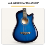 Blue 38-inch Acoustic Guitar with Picks, Strings, Capo, Case, Tuner, and Strap - Image 7