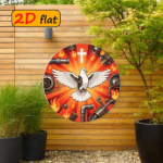 CIFbuy 1pc 7.87x7.87in Round Aluminum Sign with White, "" 7.87x7.87in, Aluminum Sign with White Dove & Mechanical Elements TikTok, TikTok, temuemu Self-pickup Logienics - Image 5