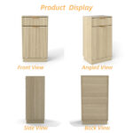 10-Gallon Woodgrain Tilt-Out Trash Can Cabinet with Wave-Textured Drawer & Pull-Out Bin - Multipurpose Kitchen/Bath Organizer in Oak Finish - Image 2