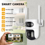 Dual eye gun ball linkage monitoring camera, panoramic+detail dual camera, high-definition security more comprehensive