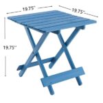 Folding Square Table Patio Outdoor solid wood Table for Backyard, Balcony, Portable Design Space-Saving Blue Color - Image 4