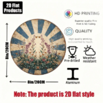 CIFbuy 1pc 8x8in Vintage Butterfly & Flower Round Sign, "" & Flower Round Sign, Round Sign, Aesthetic Pastoral Style 2D Flat Plaque TikTok, Temu Self-pickup Logiaqics - Image 8